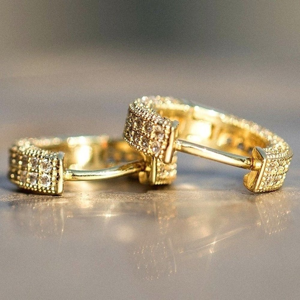 14K Gold 2ct Diamond Womens Small Hoop Earrings Ladies 14 K Silver Hoops Jewelry - Picture 6 of 8
